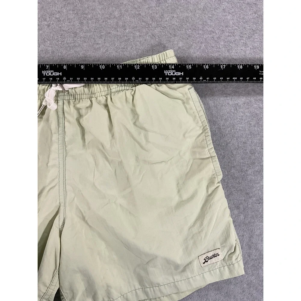 Bather Trunk Co Mens Recycled Swim Shorts Sage Green Size M Mesh Lined 2652